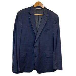 Samuelsohn for Harry Rosen Men’s 2-Button Super 130’s Wool Navy Check Blazer 44T
